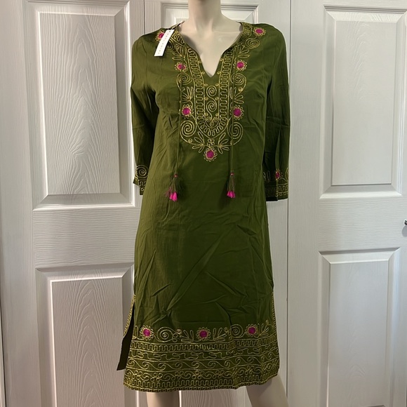 New Trina Turk Saydie Green Dress Tunic - Picture 3 of 7